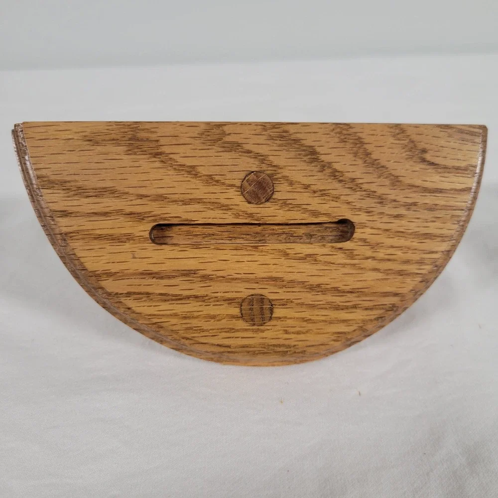 Vintage Oak Wood Wall Mount Stand Display‎ Holder Slot for Photo Frame